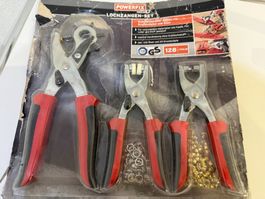 Lochzangen Set, 128-teilig, 3 Zangen, Powerfix, neu