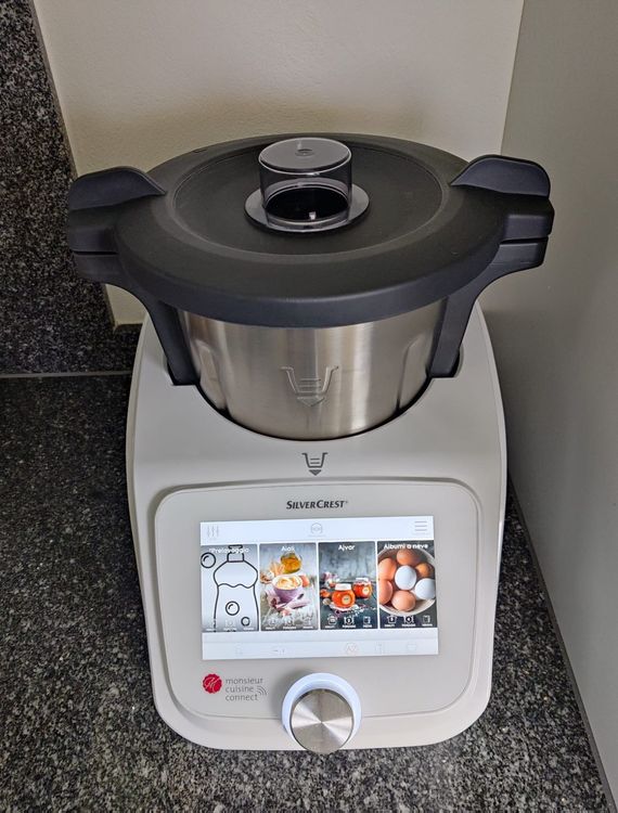 SWAWIS Reservemes, mixmes van roestvrij staal, compatibel met Silvercrest Monsieur Cuisine Connect en Monsieur Cuisine Smart keukenmachine, met afdichtring en reinigingsborstel