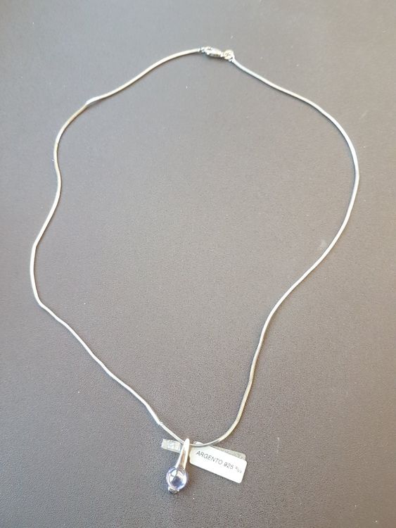 Silber Halskette mit Amethist fein 925 Silber Halskette 1