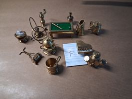 f/ Set alte Messing Miniatur. Für  Setzkasten. Gem. Bildern