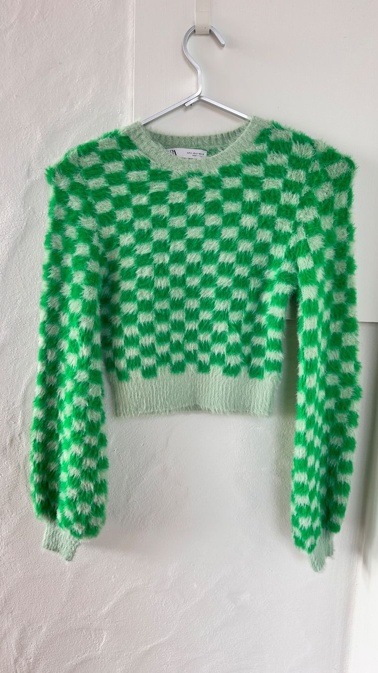 Zara Top: ZARA Pullover grün kariert, Grösse S, NEU – Nuovo (secondo la descrizione) da Niederrohrdorf venduto da gigerch
