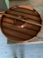 Servierteller Holz rund gestreift Durchmesser 40 cm