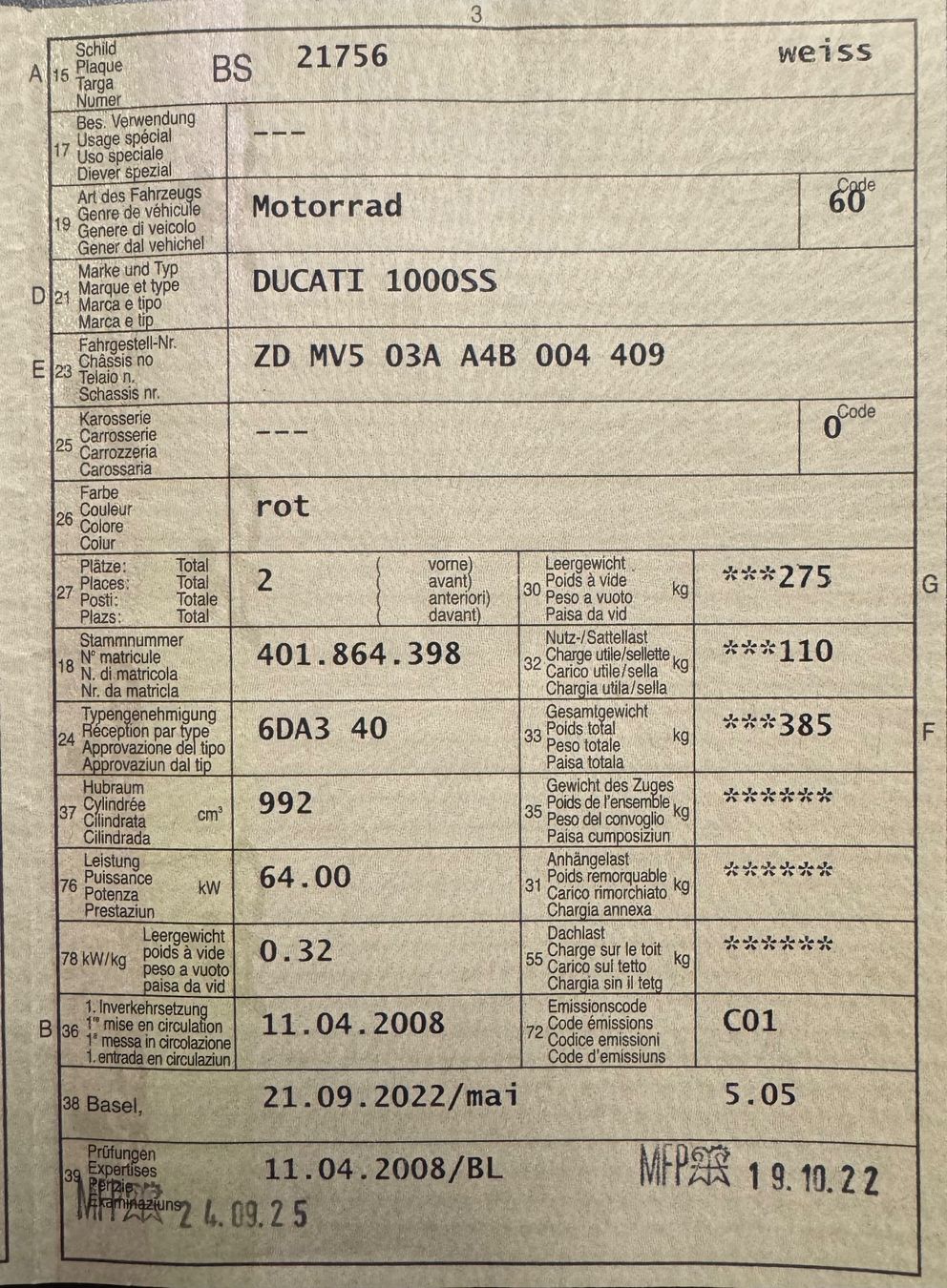 Ducati Strada: DUCATI 1000SS – Usato da Basel venduto da Jas04 9
