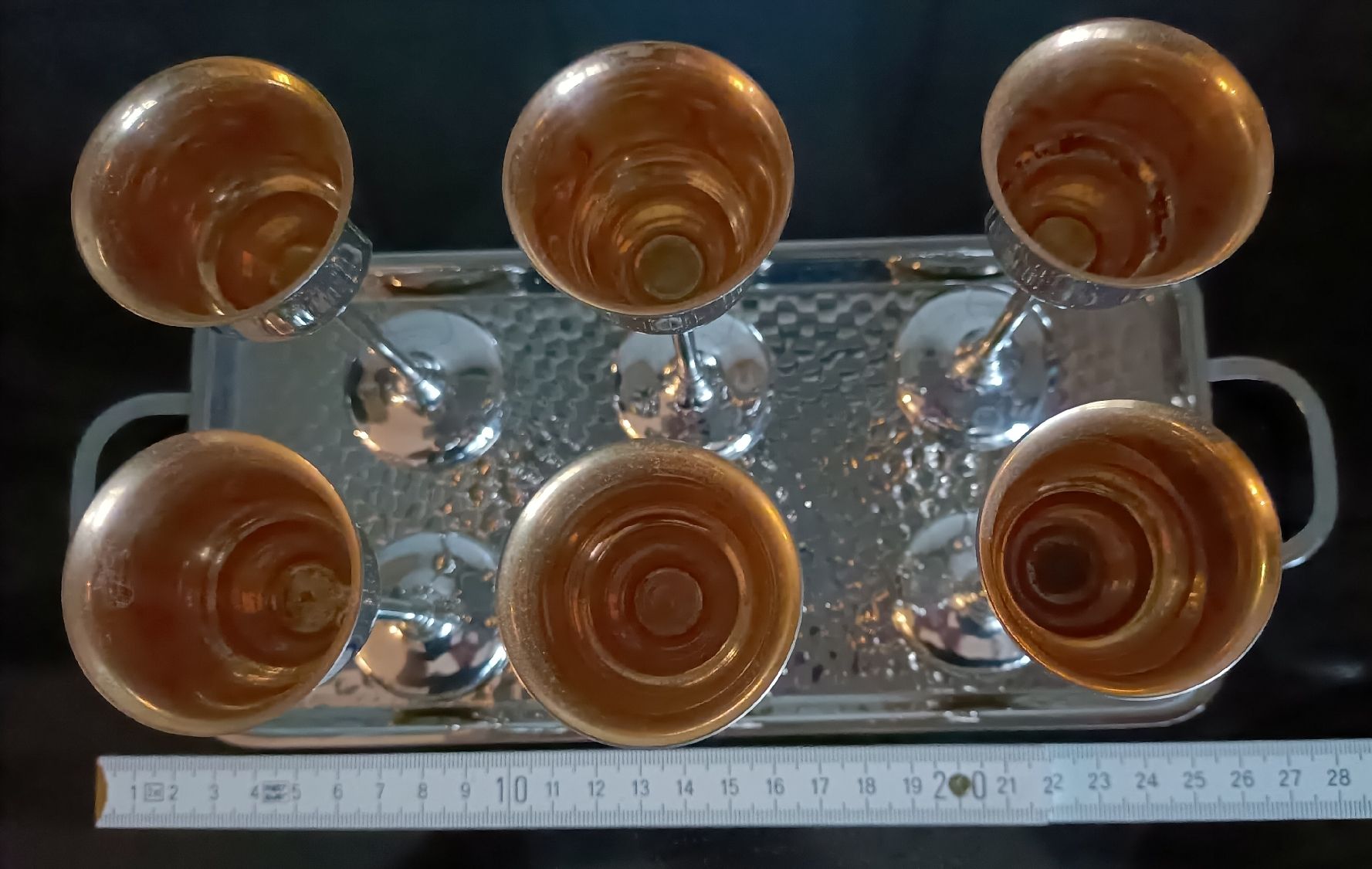 Geschirrsets: 6 sehr gut erhaltene Liquor Becherchen – Gebraucht aus Stansstad von Falcon-Crest 2