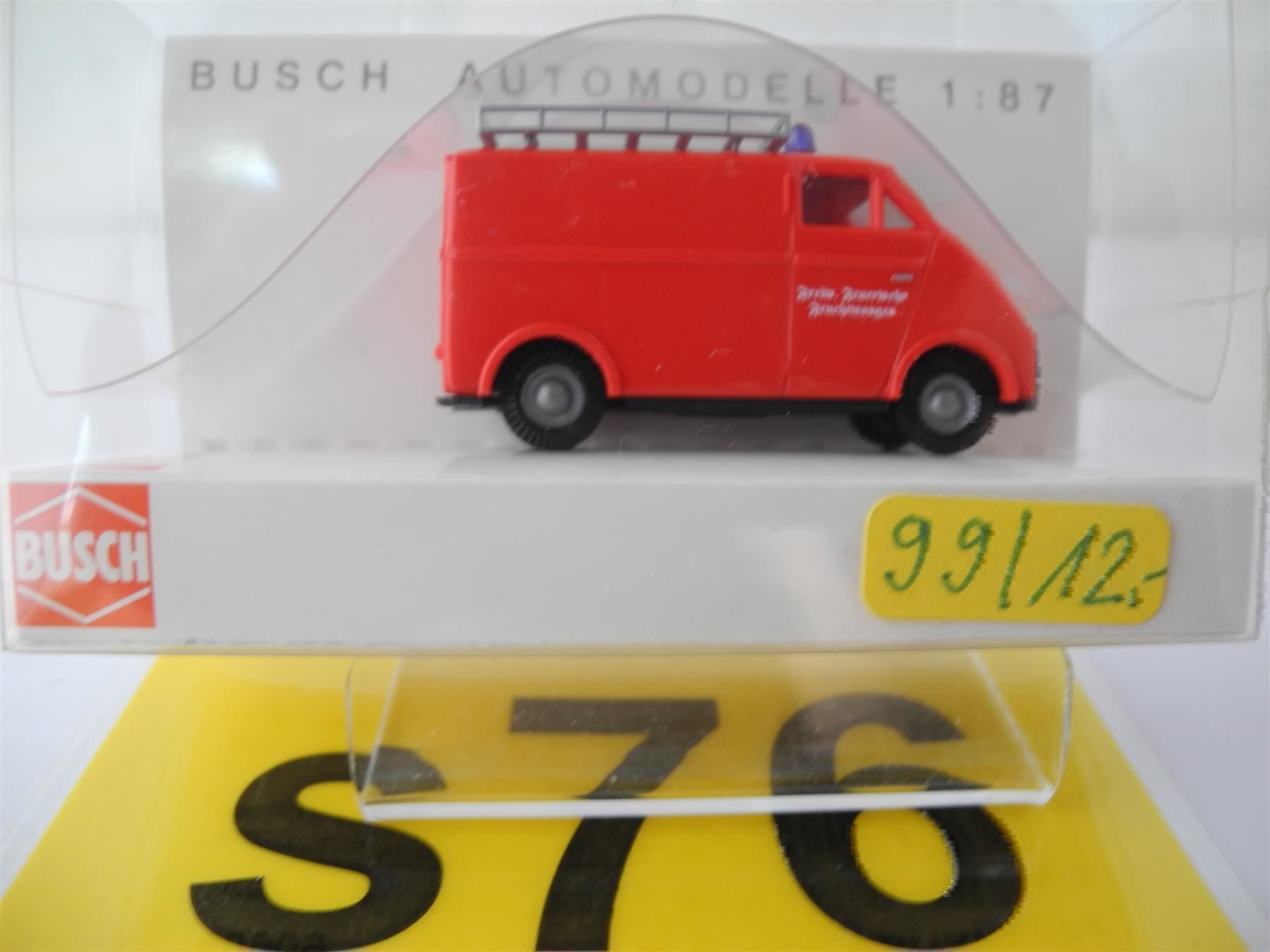 Busch Modellini d'auto: Busch 40909 DKW 3=6 Feuerwehr, Nr. s76 – Nuovo e nell'imballaggio originale da Kottwil venduto da Crazyrolf