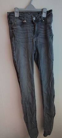 Graue Jeans W26 Skinny Mid Waist
