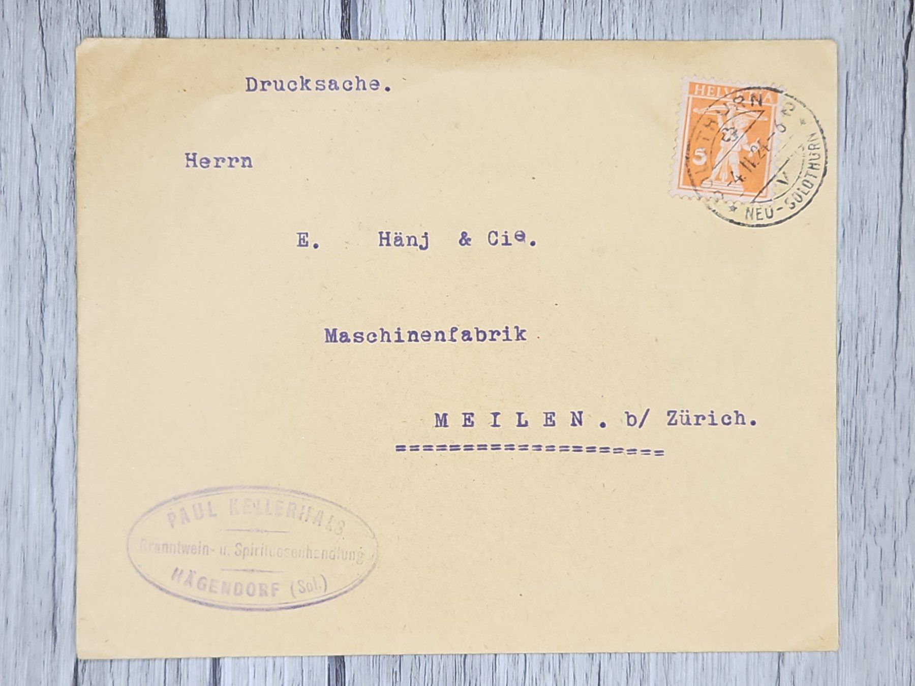 Tutti i francobolli: CL13 Enveloppe + Timbre Suisse 1924 – Usato da Cousset venduto da Patrick_Collections