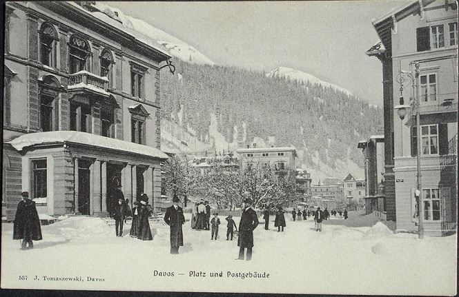 Ansichtskarten: DAVOS Platz und Postgebäude – Neu (gemäss Beschreibung) aus Jona von philajona