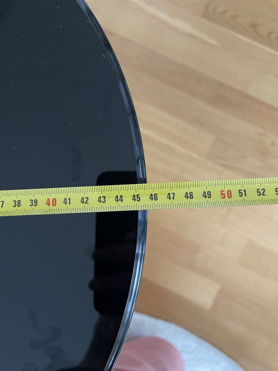 Tavoli: Runder Tisch Glasplatte schwarz Metallfuss – Usato da Scherzingen venduto da BenLesch 3