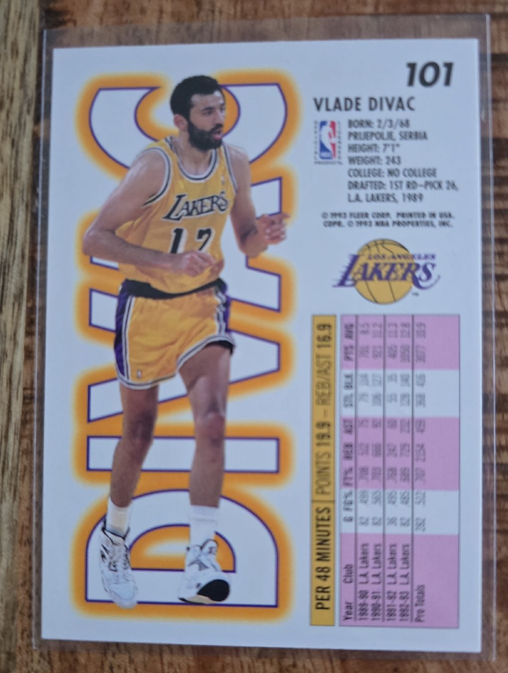 Karten: Vlade Divac - Fleer 93/94 – Gebraucht aus Rotkreuz von Titotesla 1