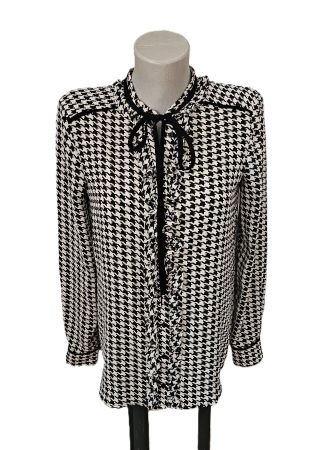 neuw. Bluse ZARA Weiss-Schwarz Gr. S Karo kariert