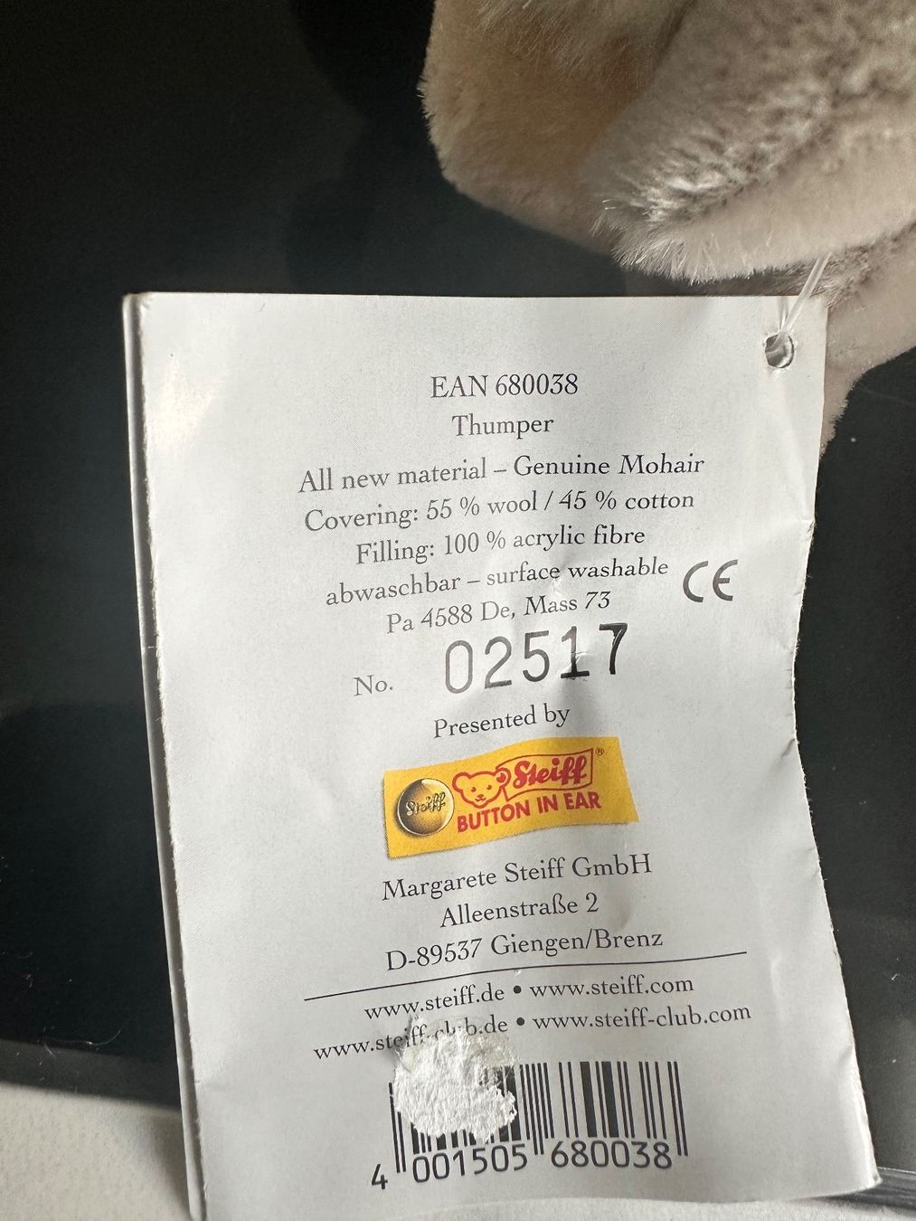 Steiff Giocattoli: Steiff Disney Klopfer 13 cm – Nuovo (secondo la descrizione) da Uster venduto da Macita56 3