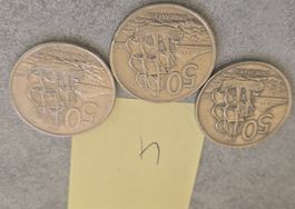Seltene Australien 50 Cent Münzen mit Schiffsmotiv (3 Stück)
