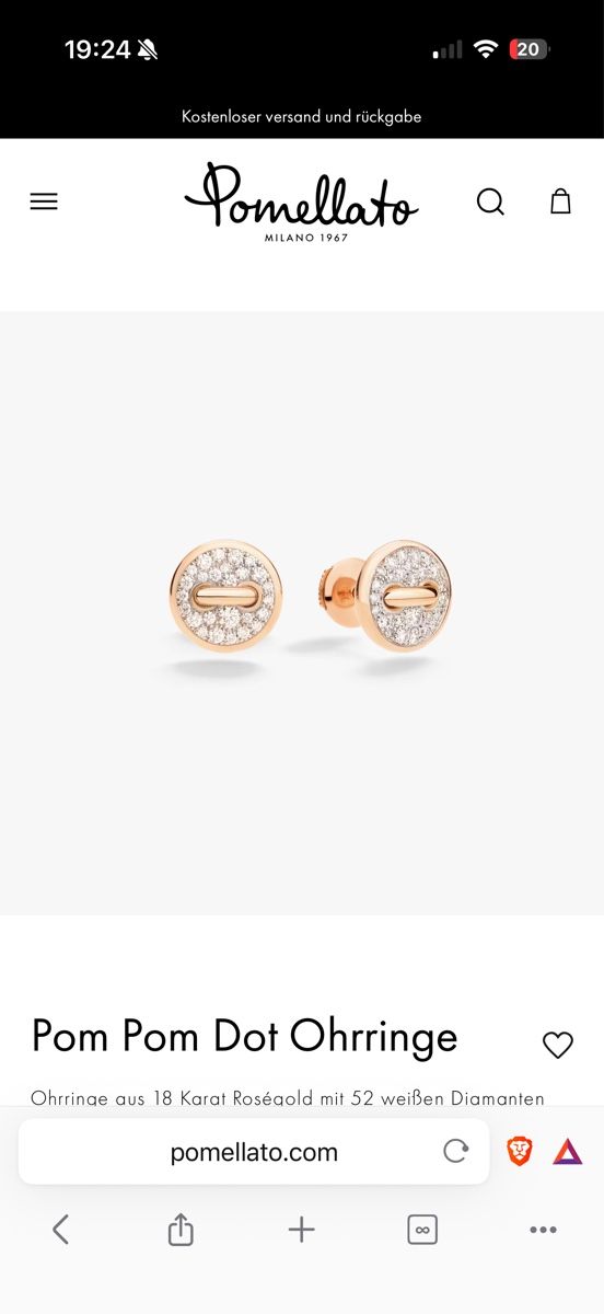 Pomellato Orecchini pendenti & Orecchini a lobo: Pomellato Pom Pom Dot Earring Rose Gold Diamond – Usato da Menziken venduto da mhr_dc2k 3
