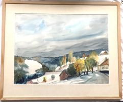 Winter Aquarell - "Schneelandschaft im Toggenburg"