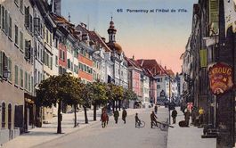 Porrentruy, Hôtel de Ville, animée, vers 1910-15