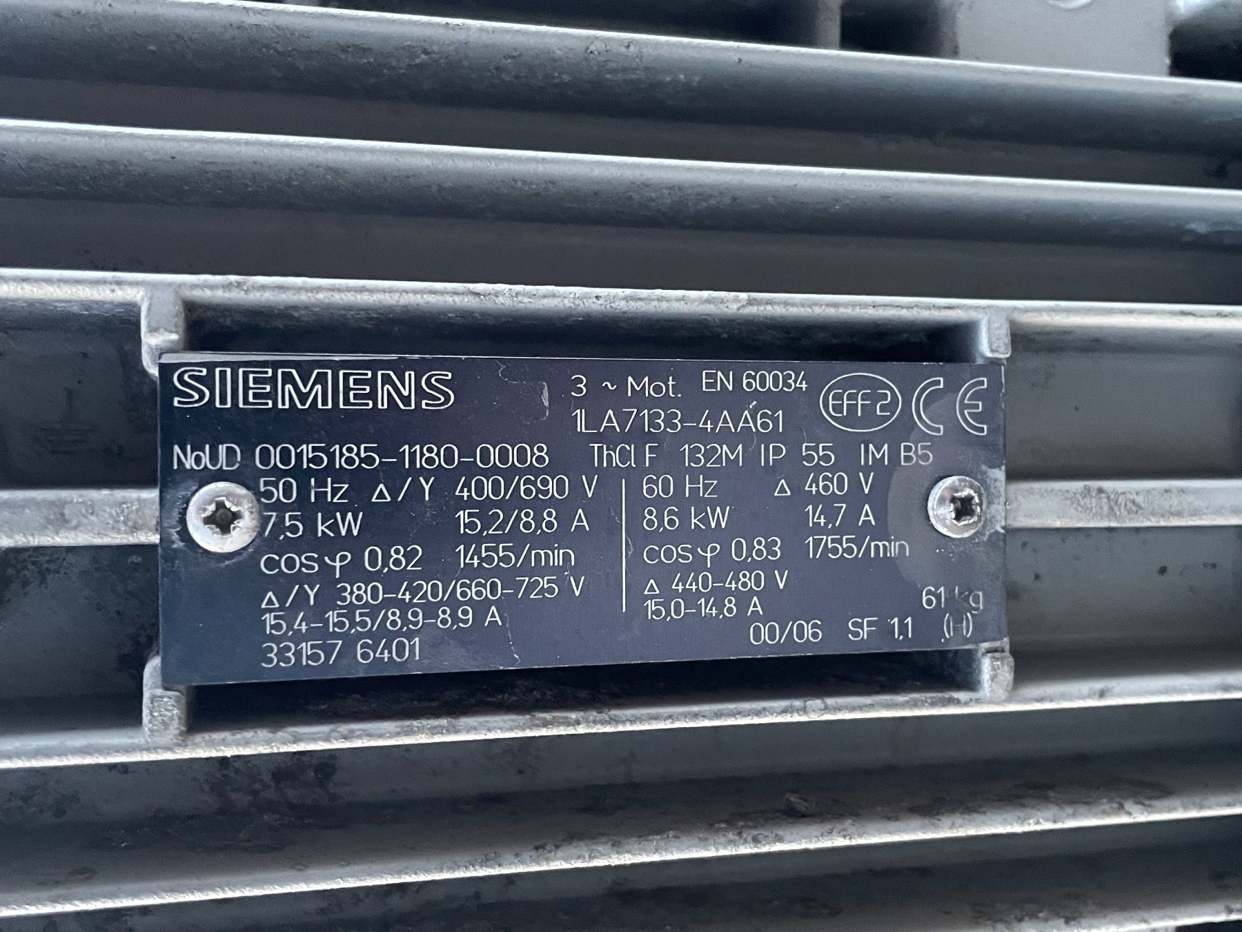 Siemens  Motori: 2x Elektromotor Siemens 7.5 kW – Usato da Gletterens venduto da XBHS7412 4