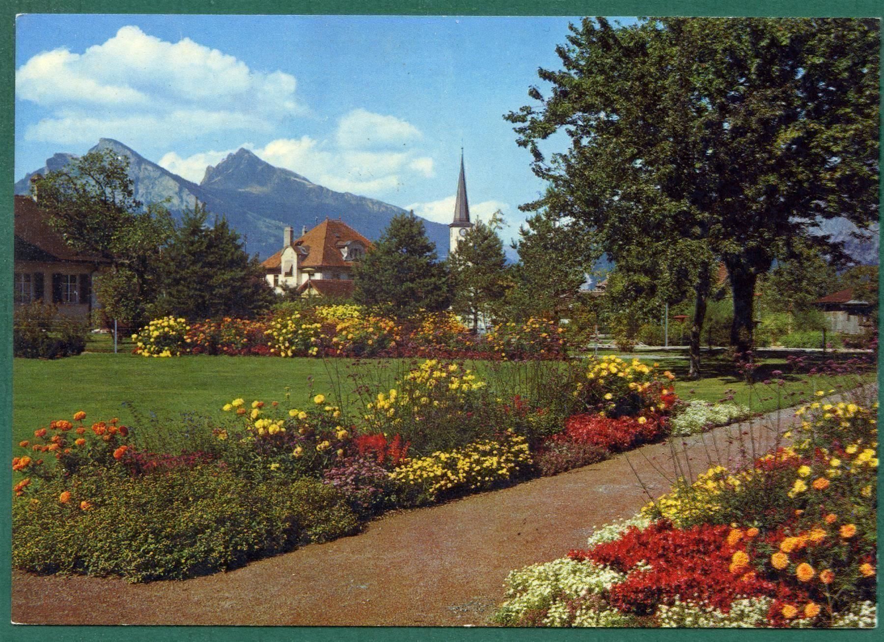 Cartoline postali: Bad Ragaz, 1983, Kurpark, gelaufen, Grossformat – Usato da Sargans venduto da Hausi1951