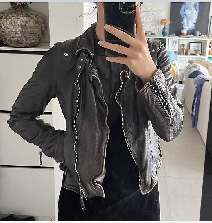 Giacche: crunchy leatherjacket darkbrown from freaky nation size S/M – Usato da Zürich venduto da cel_cw9k 3