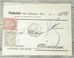TR09 Document + Timbre Suisse 1873