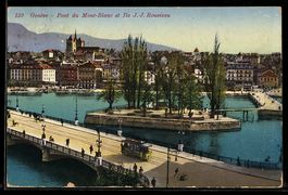 Genève, Pont du Mont-Blanc et Ile J. J.