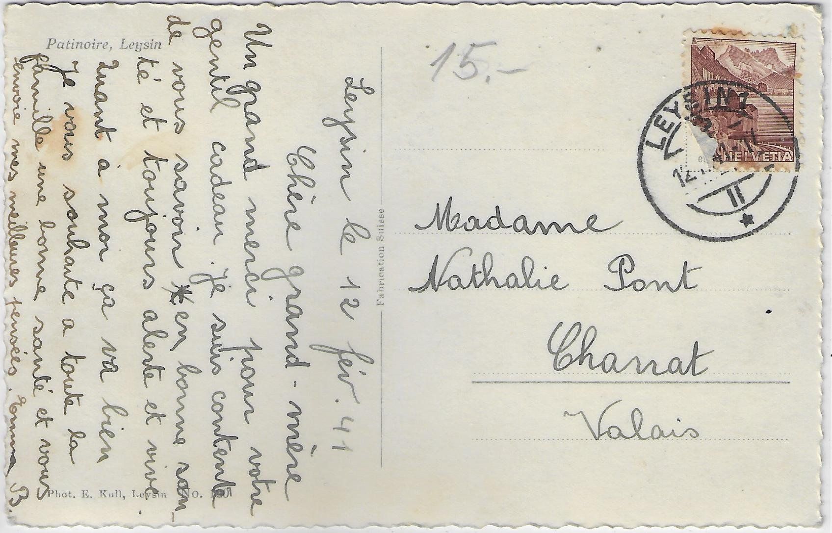 Cartoline postali: Leysin - Patinoire Eisbahn – Usato da Ettingen venduto da Kartenplanet 1