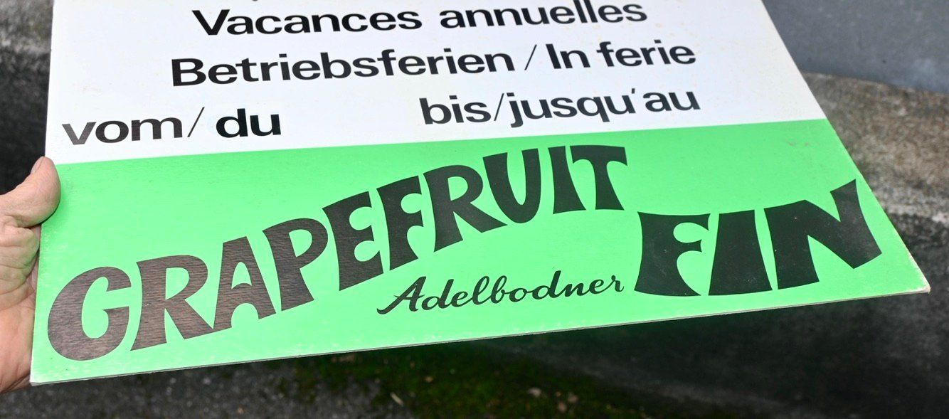 Insegne: alter REKLAME KARTON - hänger ADELBODNER grapefruit fin – Usato da Pfaffhausen venduto da mono_rec 7