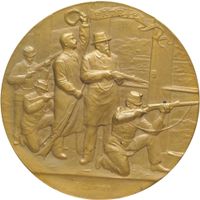 Schweiz Schützenmedaille Neuchatel 1898 im Etui