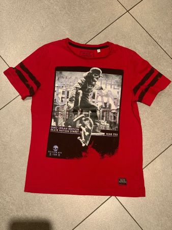 T-shirt rouge SKATE NATION crâne gr. 146 / 152