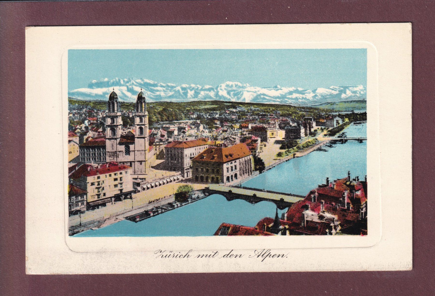Ansichtskarten: ZÜRICH mit den Alpen – Gebraucht aus Pully von nicecards