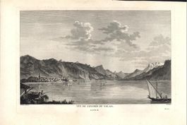 Genfersee  bei Territet Kupferstich 1780