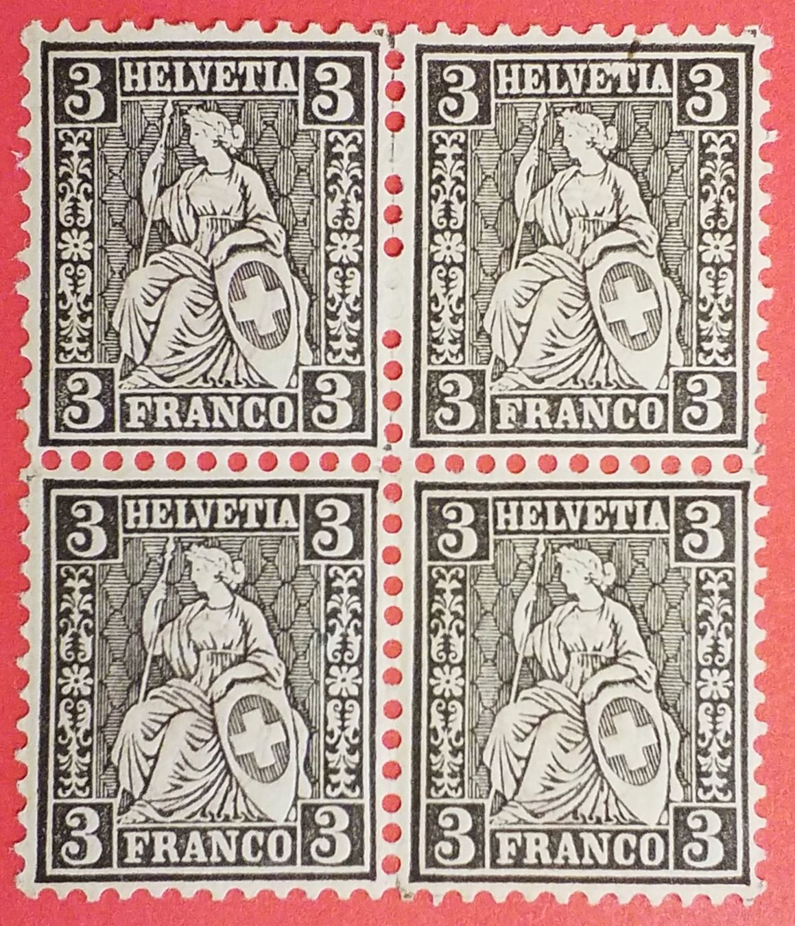 Tutti i francobolli: 3237) 29, Sitzende Helvetia im 4-Block postfrisch – Nuovo (secondo la descrizione) da Baden venduto da Eggi
