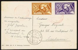 Zeppelinbeleg 1929 von St. Légier, Dübendorf-St. Gallen
