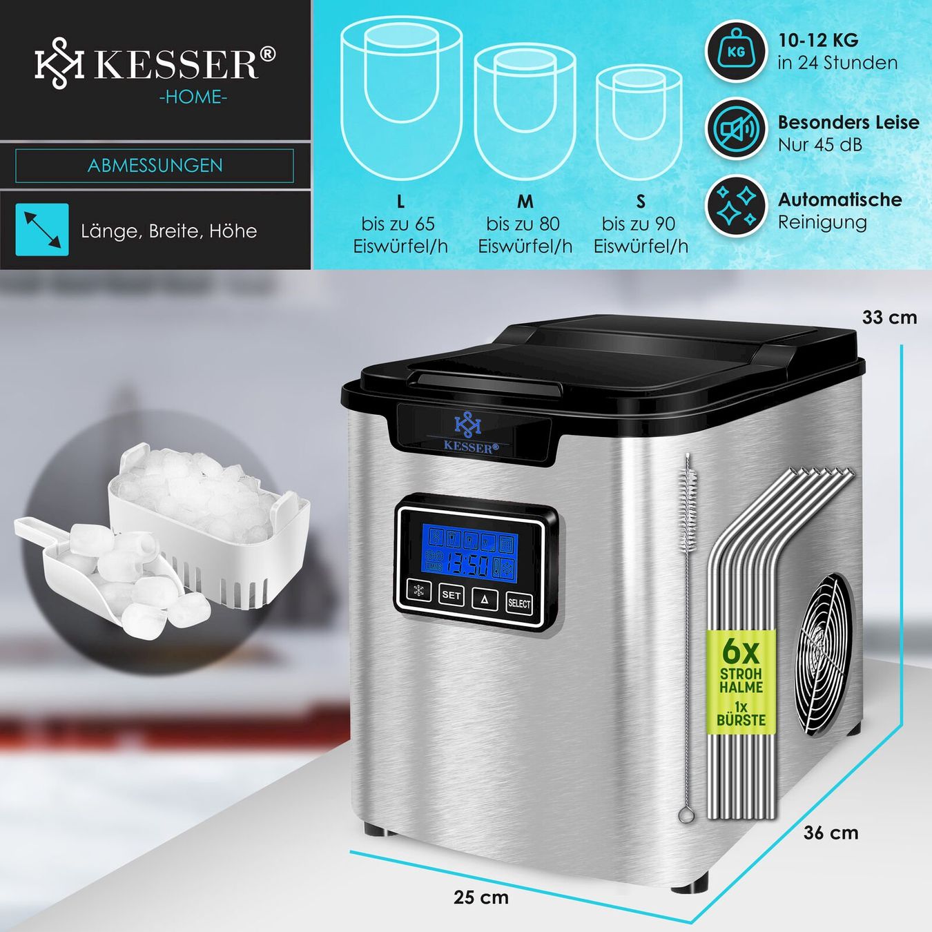 Attrezzatura professionale & Gastronomia: KESSER Eiswürfelbereiter 2,2L – Nuovo e nell'imballaggio originale da Bottighofen venduto da zaap 6