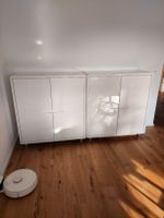 Zwei Sideboards weiss Hochglanz mit Türen guter Zustand