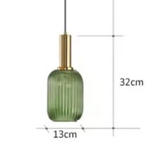 Lampe suspendue en pierre de verre coloré de style  rétro