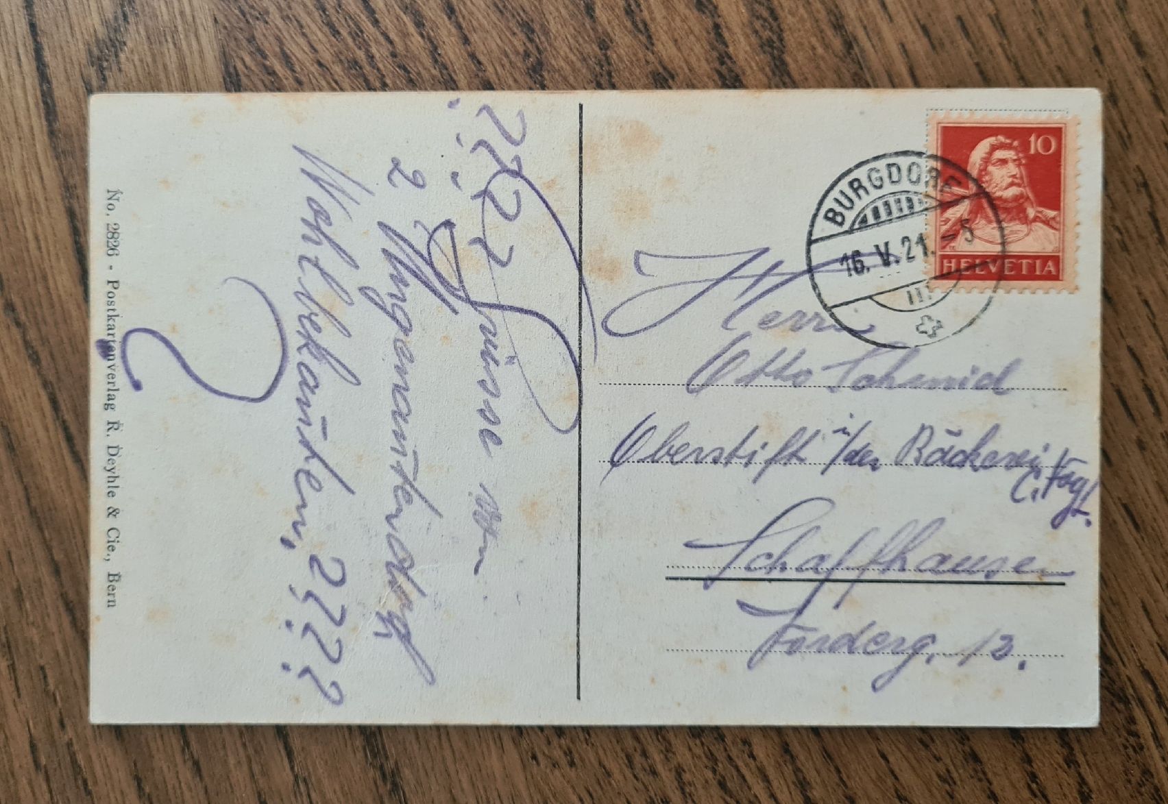 Cartoline postali: Burgdorf mit Gymnasium 1921 – Usato da Ebikon venduto da Donar50 2