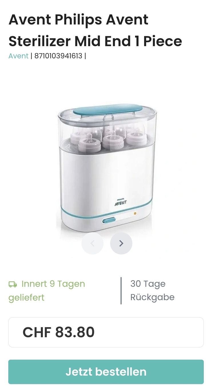 Philips Baby-Mahlzeiten: Philips Avent Sterilizer  – Gebraucht aus Mollis von ris_2869
