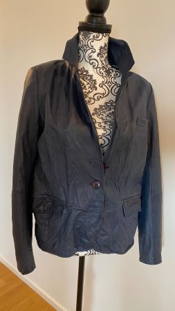 Lederjacke dunkelblau