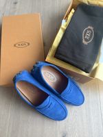 Tod's Mokassins Wildleder Blau Groesse 36 neuwertig