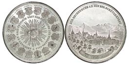 Schützenmedaille "Zug" von 1869 (PB/SN, unzirkuliert)