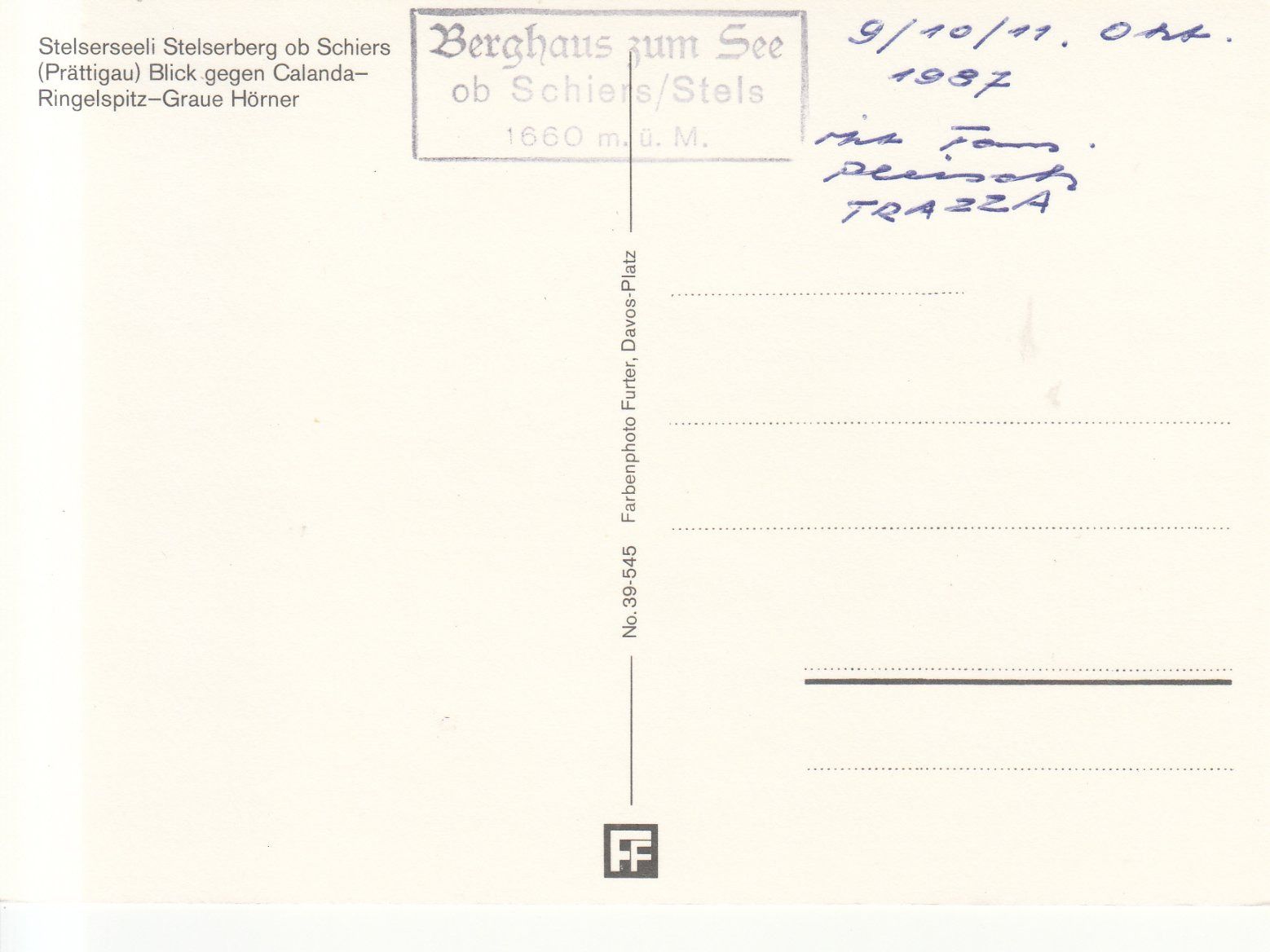 Cartoline postali: Stelserseeli 1987 – Usato da Bürglen TG venduto da StampGraf 1