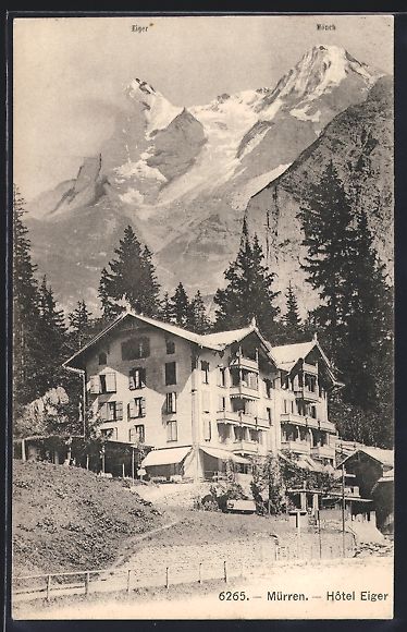 Cartoline postali: AK Mürren, Hotel Eiger, 1909 – Usato da Berlin venduto da bartko-reher