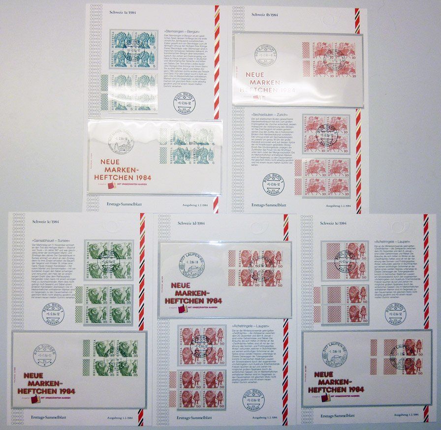 Alle Briefmarken: 1984  Markenheftchen Volksbräuche Kat.-Nr. 0-78a – Gebraucht aus Heerbrugg von Swissphila