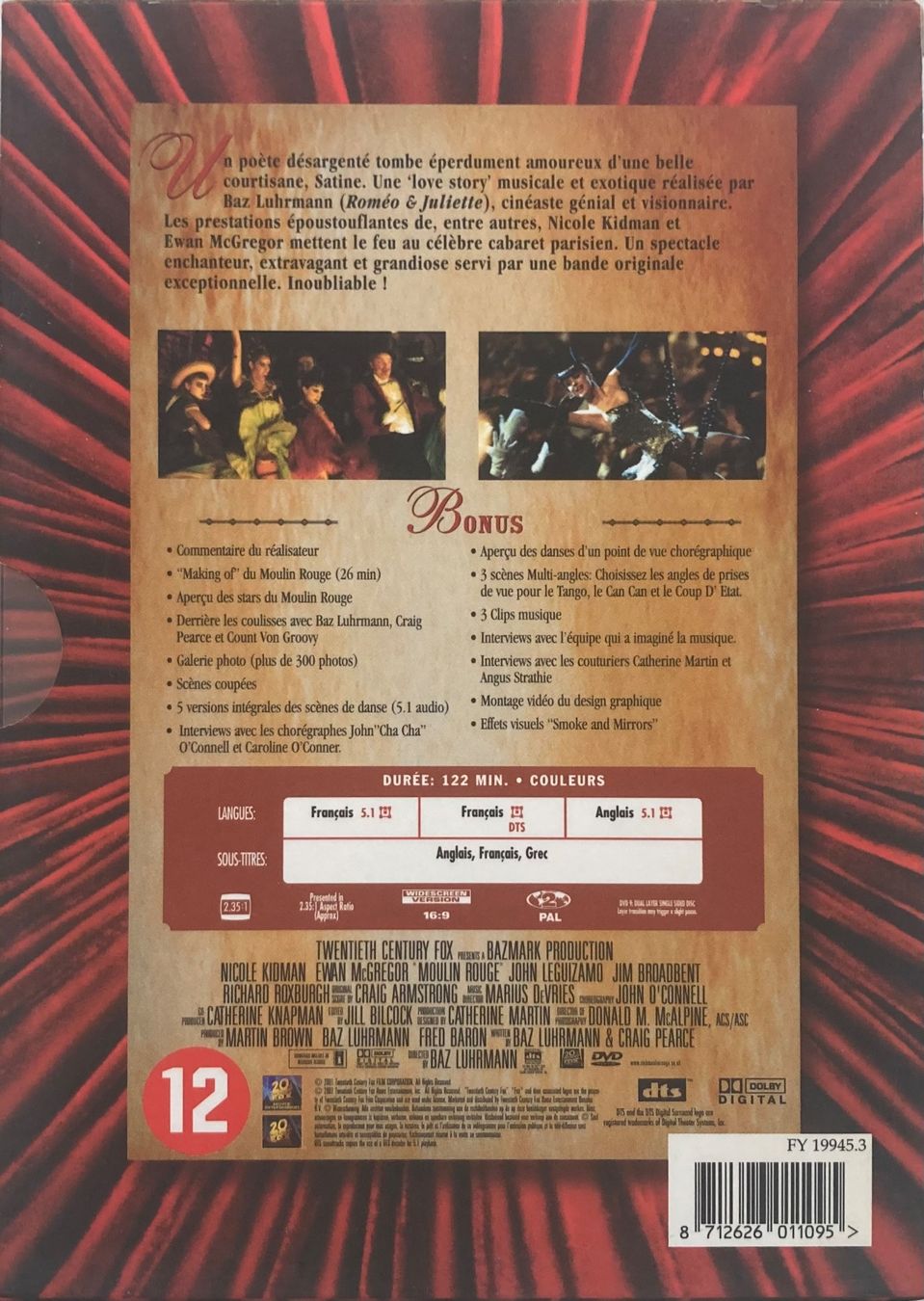 Tutti i DVDs: MOULIN ROUGE – Usato da Poliez-Pittet venduto da Newtown-Records 1