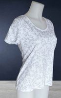 Weisses T-Shirt mit Blumenmuster Gr. M NEU