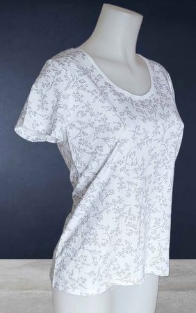 Weisses T-Shirt mit Blumenmuster Gr. M NEU