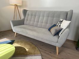 3-Sitzer Sofa Henry, grau/hellblau - Livique