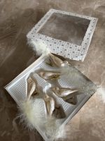 Weihnachtsschmuck Vögel mit Clip 5 Stück weiss Gold