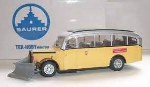 Saurer Modellautos: SAURER L4C POSTBUS 1949/52 1:43 TEK HOBY – Neu und originalverpackt aus Suhr von Moebelsiralfred 2